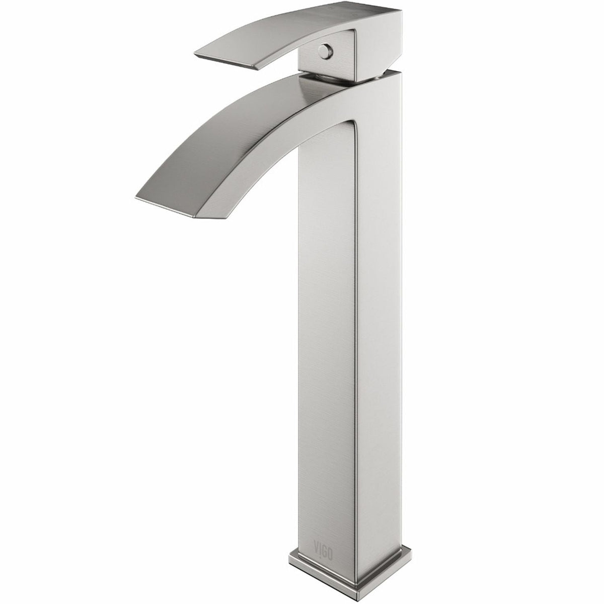 Duris Vessel Single Handle Vessel Sink Bathroom Faucet with Deck Plate, Brushed Nickel