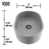 Giralda Gothic 16x11-in Deep Grey Bathroom Sink/Basin with Rectangular Vessel
