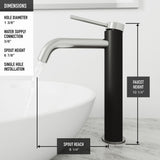 Glass Grey Onyx Bathroom Sink/Basin Set with Lexington Faucet and Rectangular Vessel