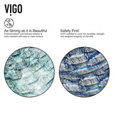 Glass Oceania Blue Bathroom Sink/Basin Set with Linus Faucet and Round Vessel