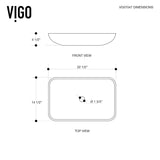 Glass Rectangular Vessel Bathroom Sink/Basin with Rounded Edges & Deep Bowl, Russet