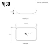 Glass Rectangular Vessel Bathroom Sink/Basin with Rounded Edges & Deep Bowl, Titanium