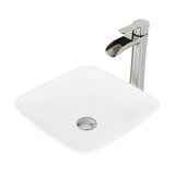Hyacinth White Bathroom Sink/Basin Set with Niko Faucet and Square Composite Vessel