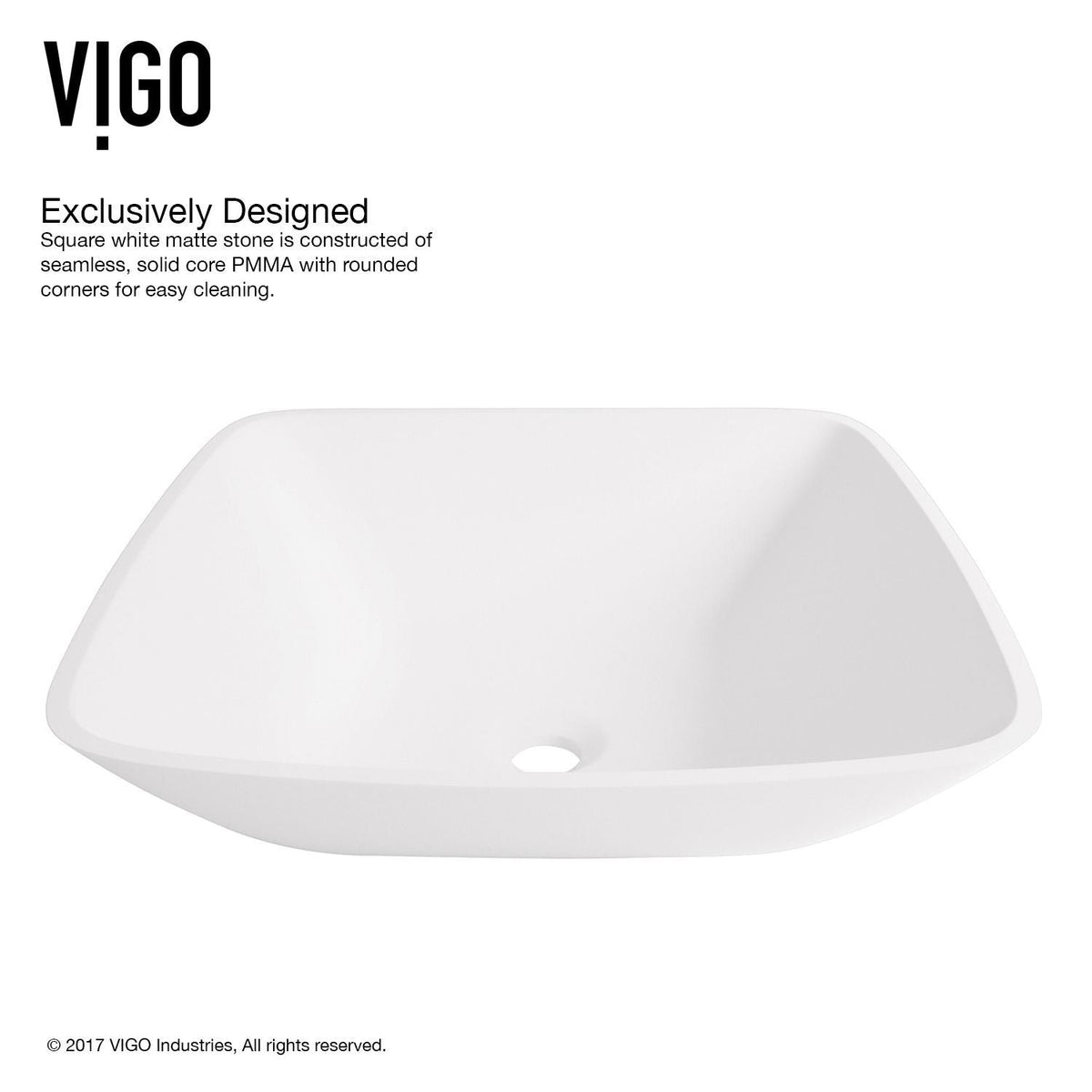 Hyacinth White Bathroom Sink/Basin Set with Niko Faucet and Square Composite Vessel