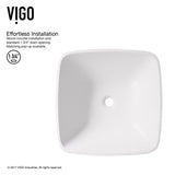Hyacinth White Bathroom Sink/Basin Set with Niko Faucet and Square Composite Vessel