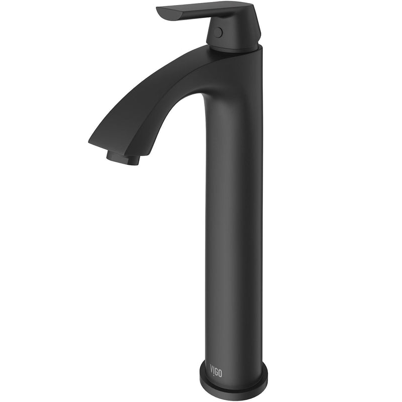 Linus Single Handle Vessel Single Hole Bathroom Sink Faucet, Matte Black Y202
