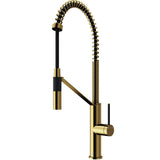 Livingston Single Handle Magnetic Pull Down Sprayer Kitchen Faucet with cFiber, Matte Gold