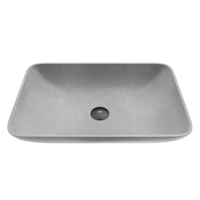 Lorca Gothic 22x15-in Deep Grey Bathroom Sink/Basin with Rectangular Vessel J6602