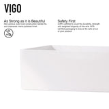 Magnolia White Bathroom Sink/Basin Set with Cass Faucet and Rectangular Composite Vessel