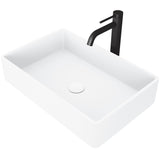 Magnolia White Bathroom Sink/Basin Set with Lexington Faucet and Rectangular Composite Vessel