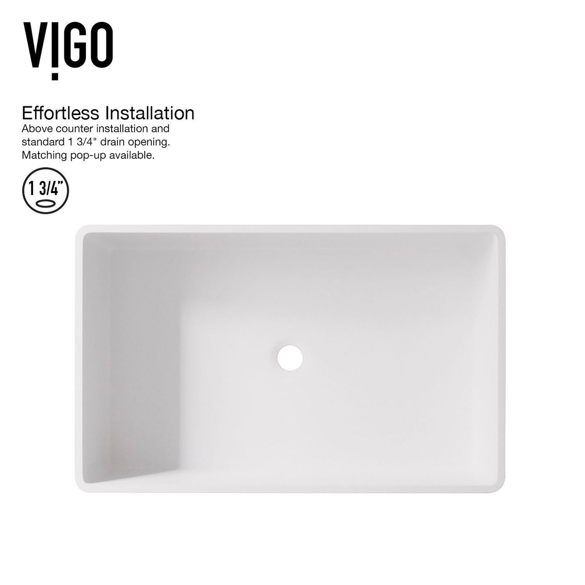 Magnolia White Bathroom Sink/Basin Set with Lexington Faucet and Rectangular Composite Vessel
