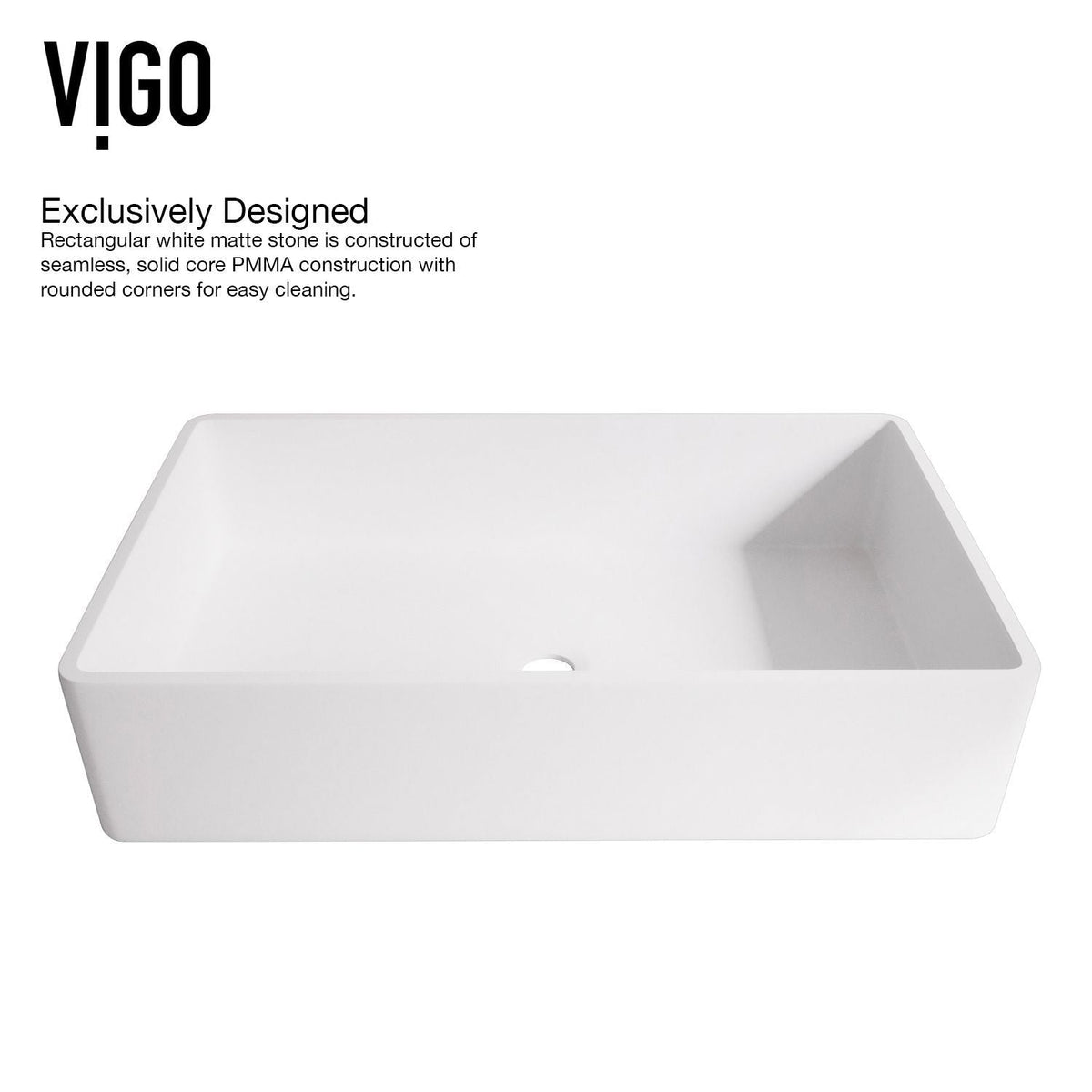 Magnolia White Bathroom Sink/Basin Set with Lexington Faucet and Rectangular Composite Vessel