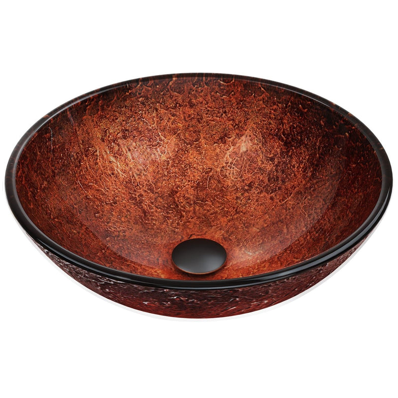 Mahogany Moon Glass Vessel Bathroom Sink U6407