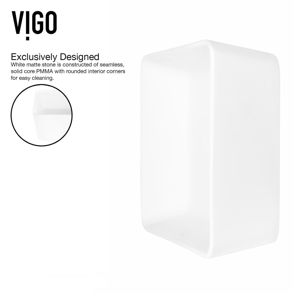 Marigold Matte White Bathroom Sink/Basin Set with Apollo Faucet and Rectangular Composite Vessel