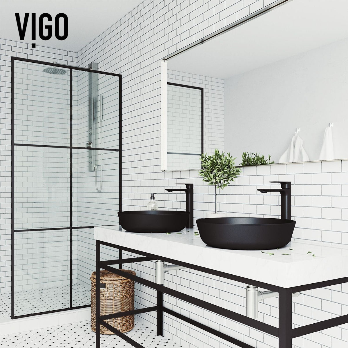 Modus Glass Round Vessel Bathroom Sink/Basin with Rounded Edges & Deep Bowl, Black