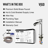 Niko Single Handle Vessel Sink Bathroom Faucet with Deck Plate, Brushed Nickel
