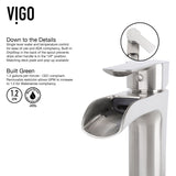Niko Single Handle Vessel Sink Bathroom Faucet with Deck Plate, Brushed Nickel