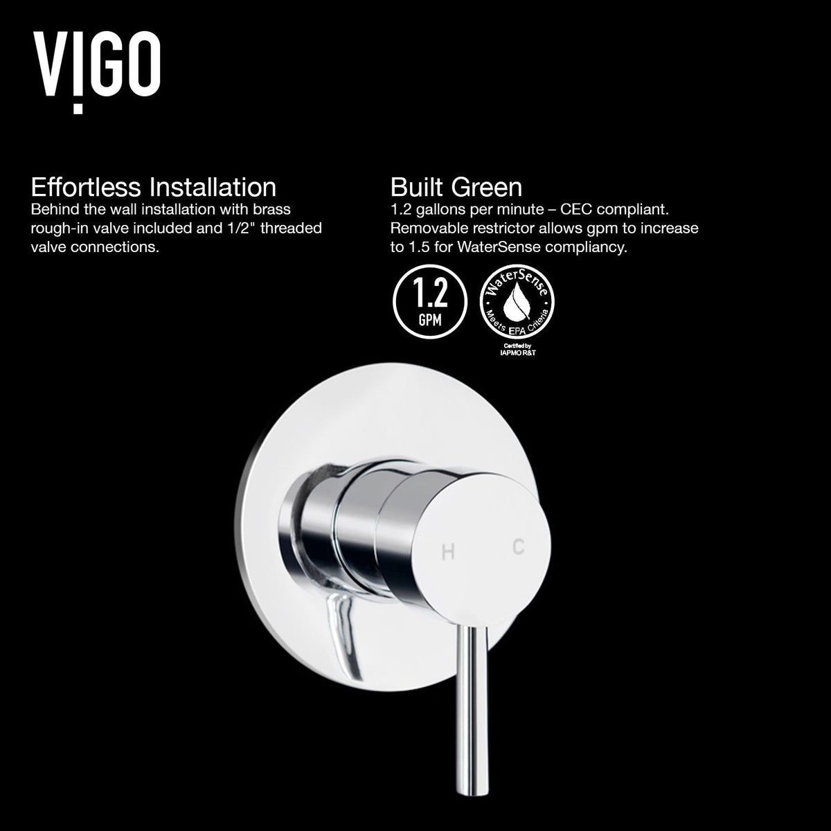 Olus Wall Mount Single Lever Bathroom Sink Faucet, WaterSense Certified, Chrome