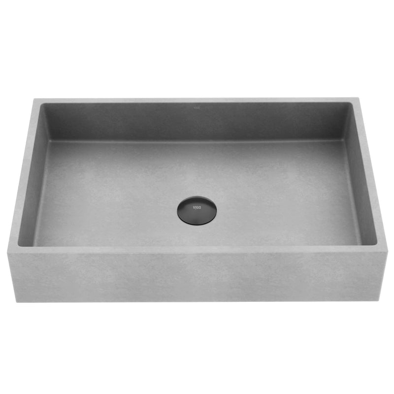 Orvieto Gothic 24x15-in Deep Grey Bathroom Sink/Basin with Rectangular Vessel Y1951
