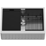 Oxford 1-Bowl Stainless Steel Apron Front Farmhouse Kitchen Sink with Accessories, 30-in