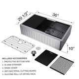 Oxford Single Farmhouse Kitchen Sink, 36-in x 21-in