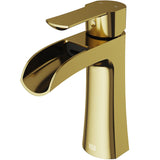 Paloma Single Handle Single Hole Bathroom Sink Faucet, WaterSense Certified, Matte Gold