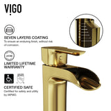 Paloma Single Handle Single Hole Bathroom Sink Faucet, WaterSense Certified, Matte Gold