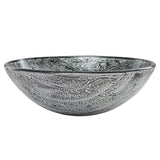 Round Glass Vessel Bathroom Sink/Basin with Deep Bowl, Titanium