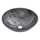 Round Glass Vessel Bathroom Sink/Basin with Deep Bowl, Titanium