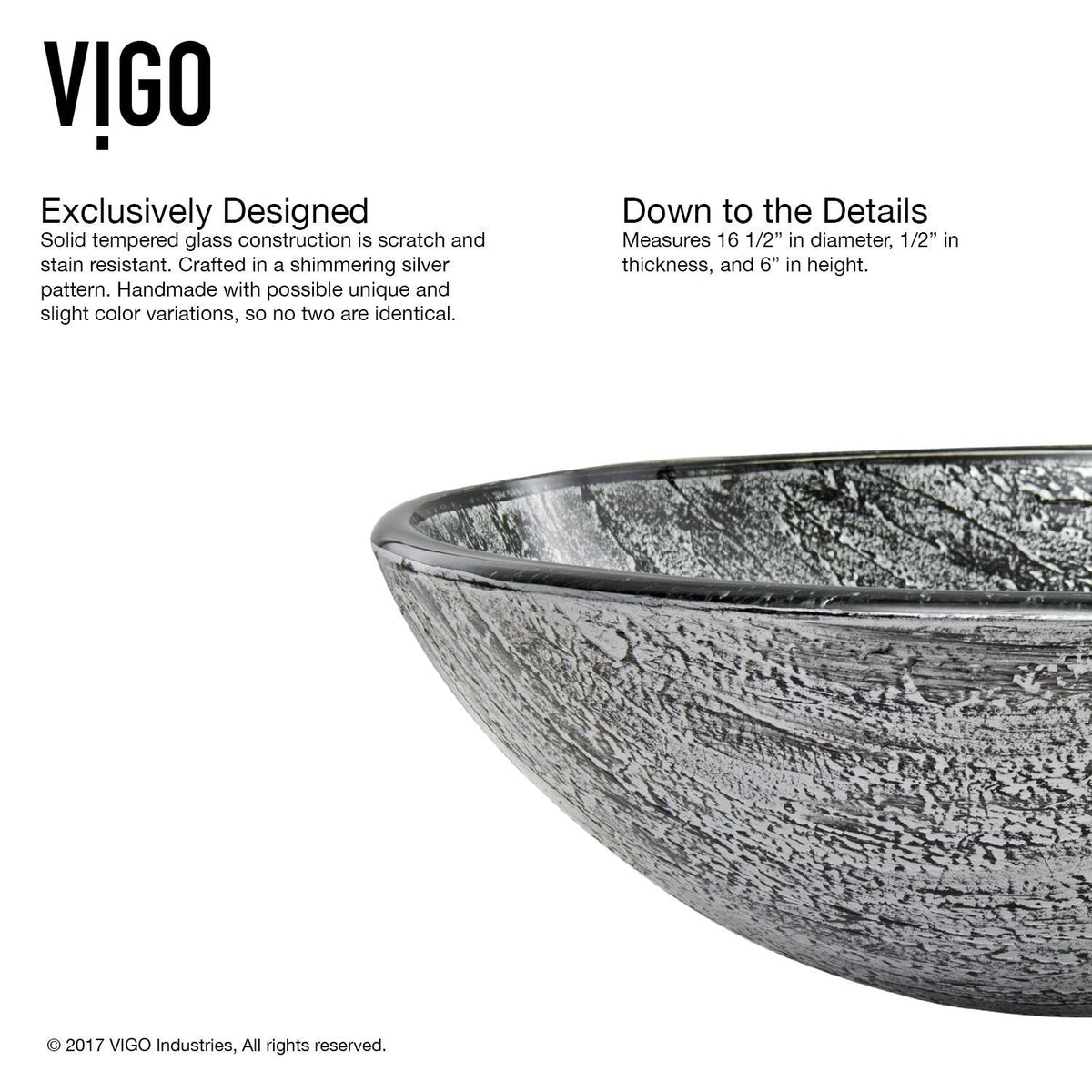 Round Glass Vessel Bathroom Sink/Basin with Deep Bowl, Titanium