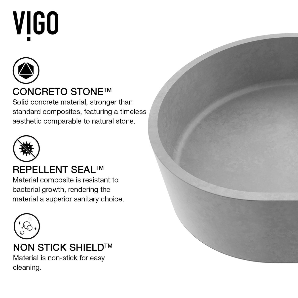 Sagrada Gothic 24x14-in Deep Grey Bathroom Sink/Basin with Rectangular Vessel