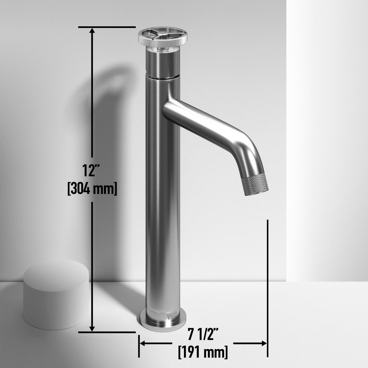Sottile Matte Black Bathroom Sink/Basin Set with Cass Faucet and Glass Rectangular Vessel