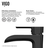 Sottile Matte Black Bathroom Sink/Basin Set with Niko Faucet and Glass Rectangular Vessel