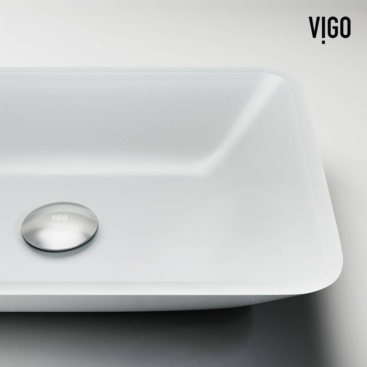 Sottile White Bathroom Sink/Basin Set with Niko Faucet and Glass Rectangular Vessel