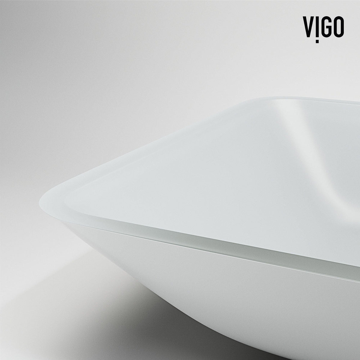 Sottile White Bathroom Sink/Basin Set with Niko Faucet and Glass Rectangular Vessel