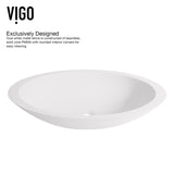 Wisteria White Bathroom Sink/Basin Set with Amada Faucet and Oval Composite Vessel