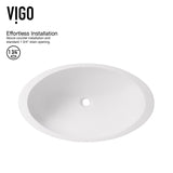 Wisteria White Bathroom Sink/Basin Set with Amada Faucet and Oval Composite Vessel