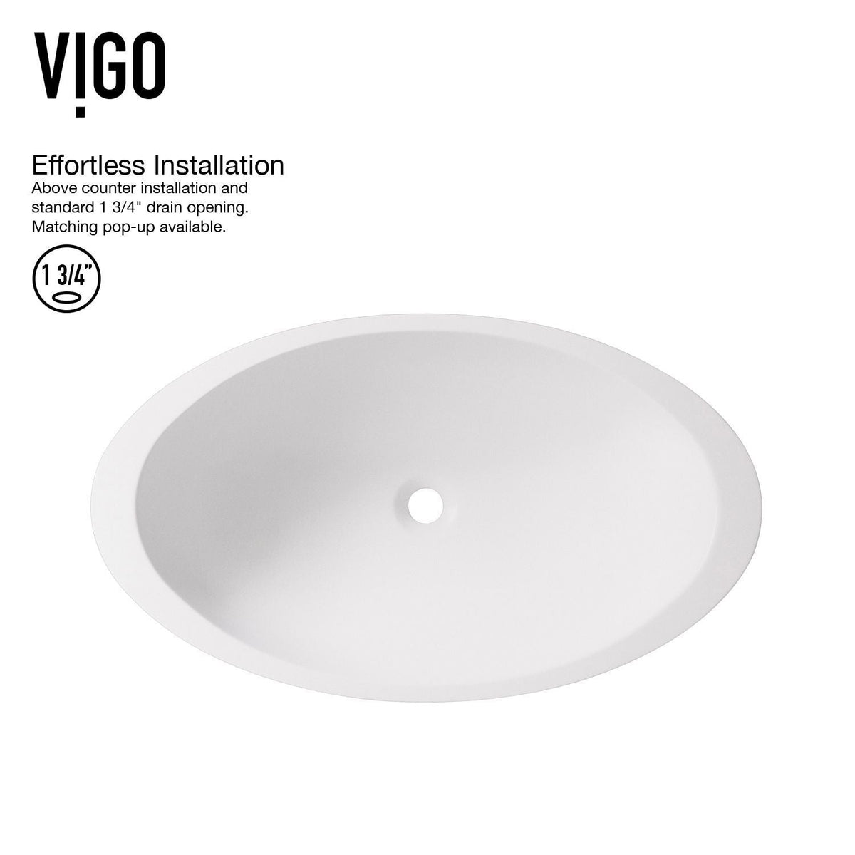 Wisteria White Bathroom Sink/Basin Set with Apollo Faucet and Oval Composite Vessel