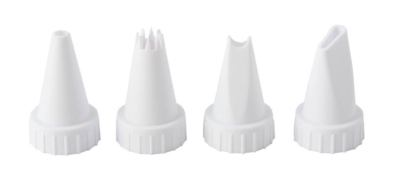 Icing Decorating Tip Set for Piping Bags, White, 4-pk, for Baking/Cake Decoration S342