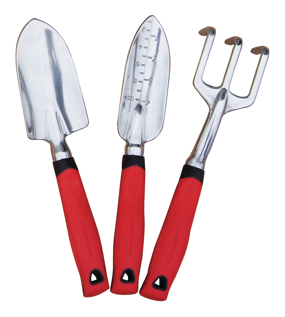 Aluminium Garden Tool Set with Rubber Handles, Assorted Colours, 3-pc