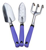 Aluminium Garden Tool Set with Rubber Handles, Assorted Colours, 3-pc