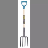 Tempered-Steel 4-Tine D-Grip Garden Fork, 30.5-in Wooden Shaft
