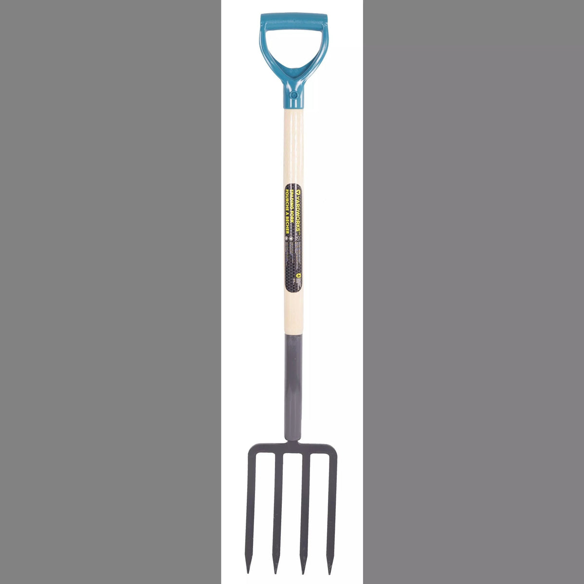 Tempered-Steel 4-Tine D-Grip Garden Fork, 30.5-in Wooden Shaft