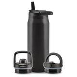 Core Vacuum Insulated Stainless Steel Bottle, 32-oz, Black, with Multi Lid