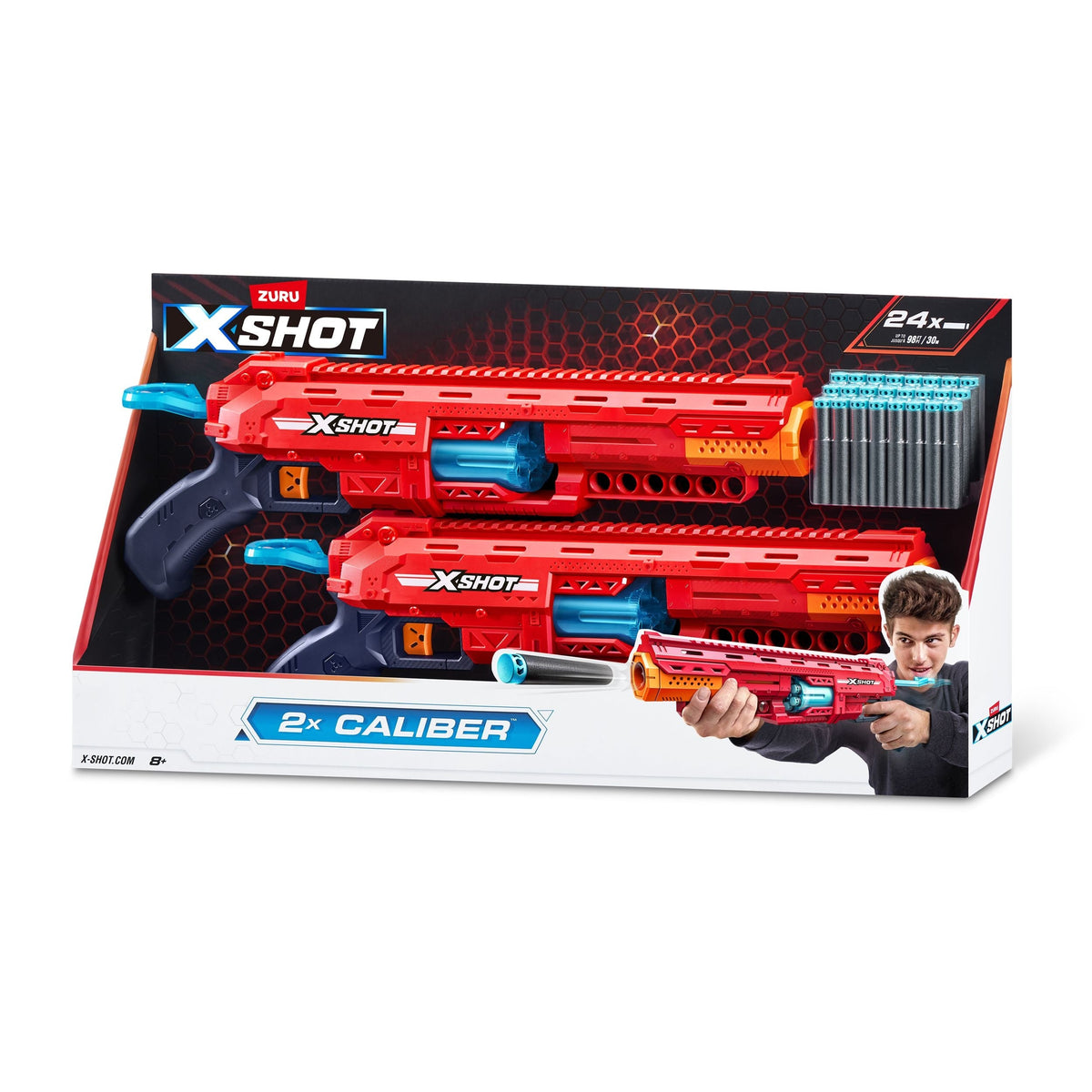 Excel Caliber Pump-Action Dart Blaster with 24 Darts, 2-pk, Ages 8+