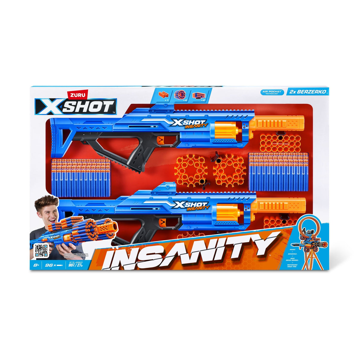 Insanity-Series 1 Berzerko Dart Blaster with 96 Darts, 2-pk, Ages 8+